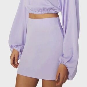 *NWT* WeWoreWhat REVOLVE Mini Slip Skirt Satin Charmeuse Heather Purple